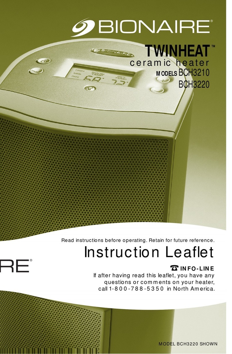 Bionaire TwinHeat BCH3210 Instruction leaflet