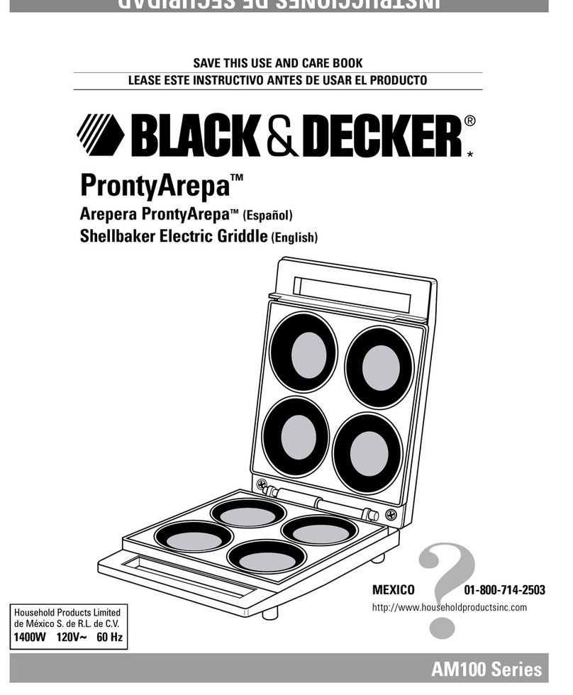 Black & Decker ProntyArepa AM100 Series Installation instructions