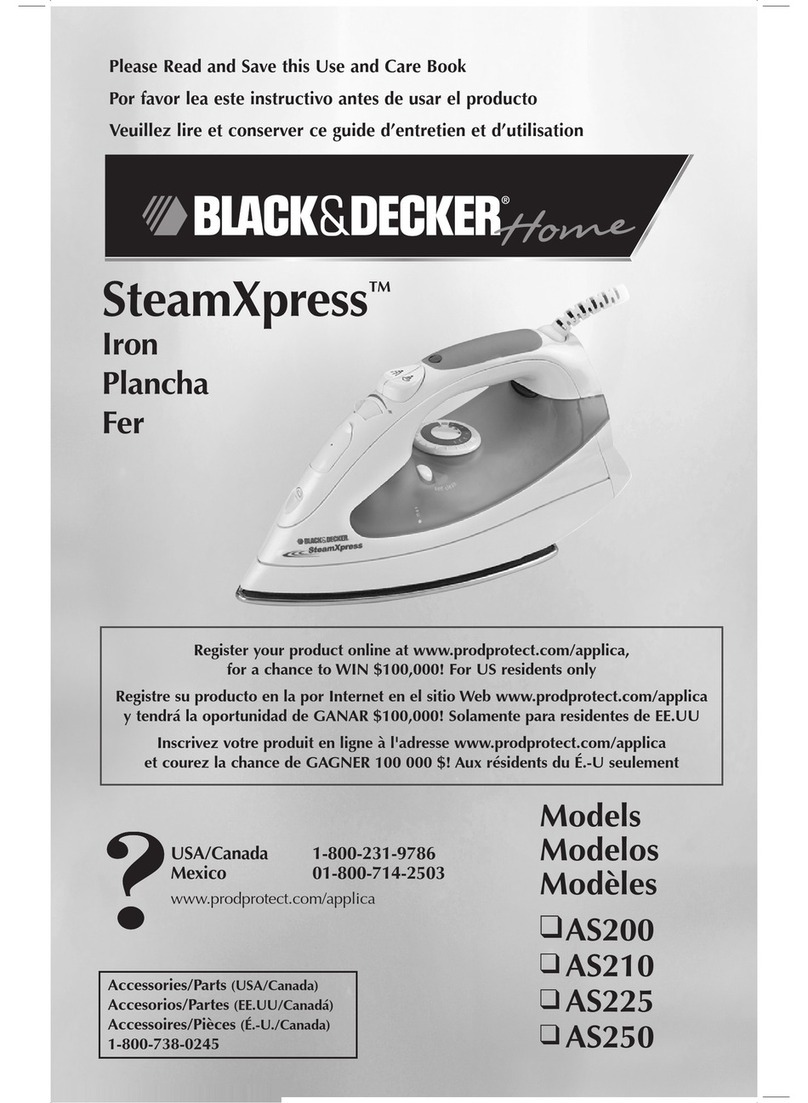 Black & Decker SteamXpress AS200 Use and care book