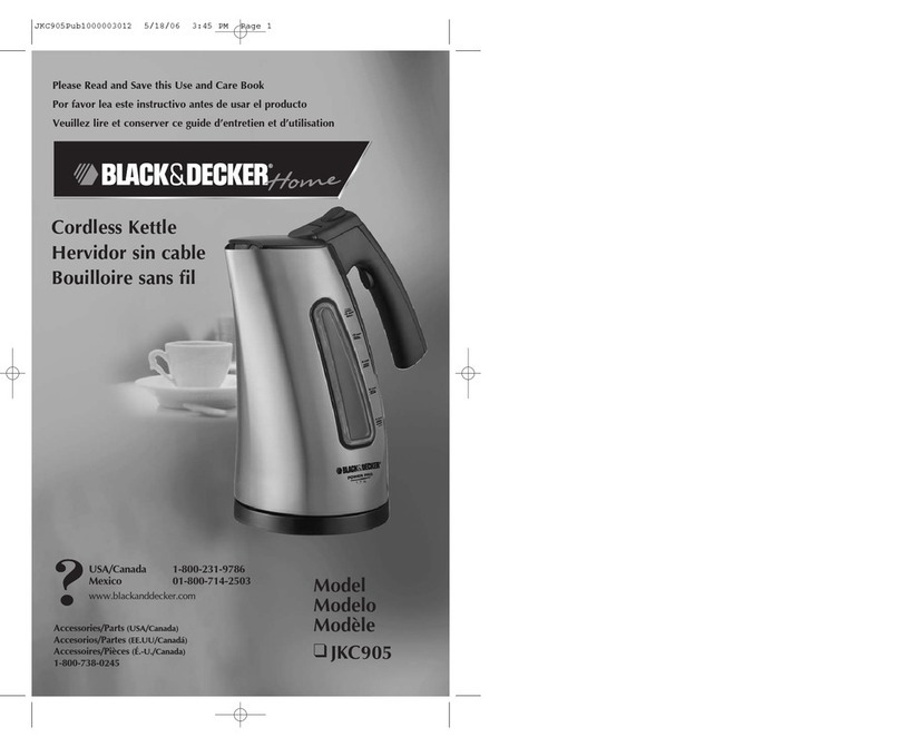 Black & Decker JKC905 Installation instructions