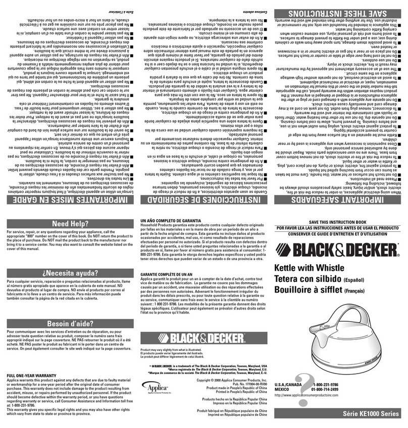 Black & Decker KE1000 Series User manual