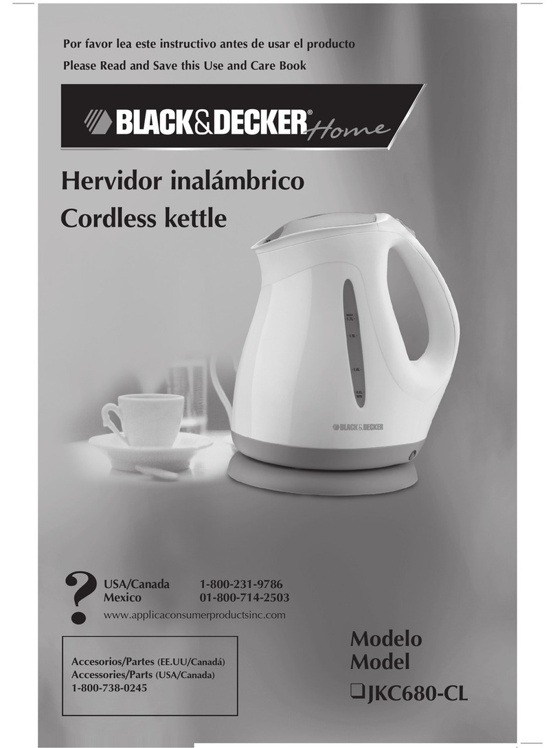 Black & Decker JKC680-CL Use and care book Black & Decker JKC680-CL Use and care book