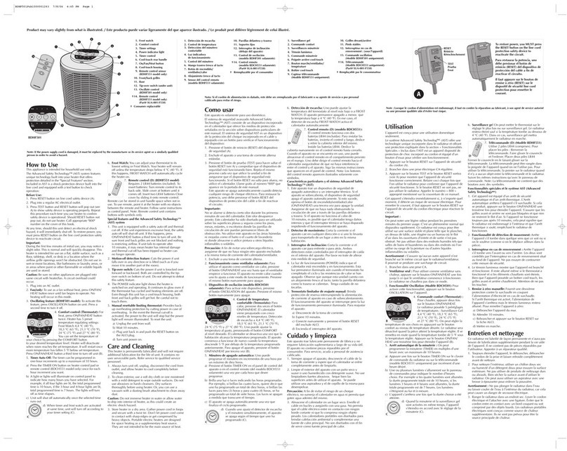 Black & Decker BDHF501 Installation instructions