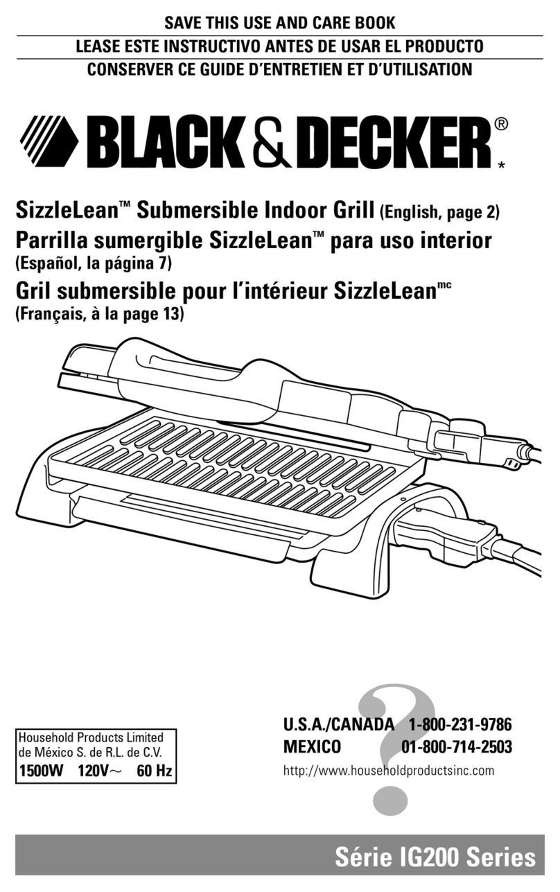 Black & Decker SizzleLean IG200 Series Installation instructions