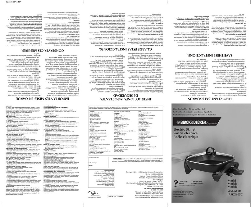 Black & Decker SKG100 Installation instructions