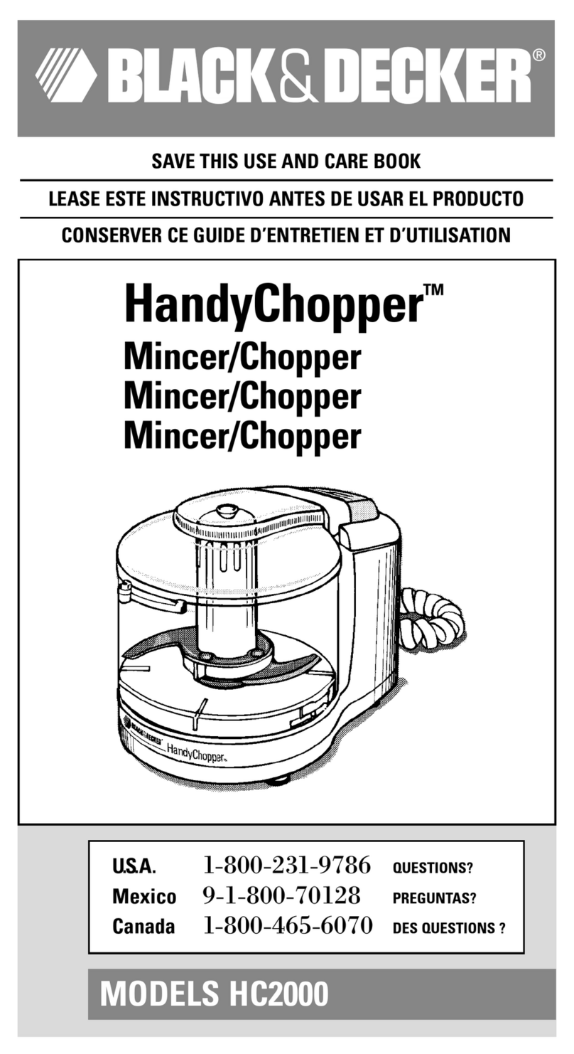 Black & Decker HandyChopper HC2000 Use and care book
