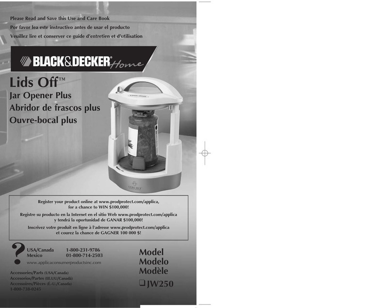 Black & Decker JW250 Installation instructions