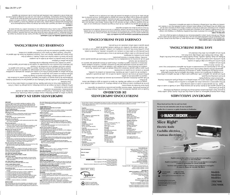 Black & Decker Slice Right EK700BK Installation instructions