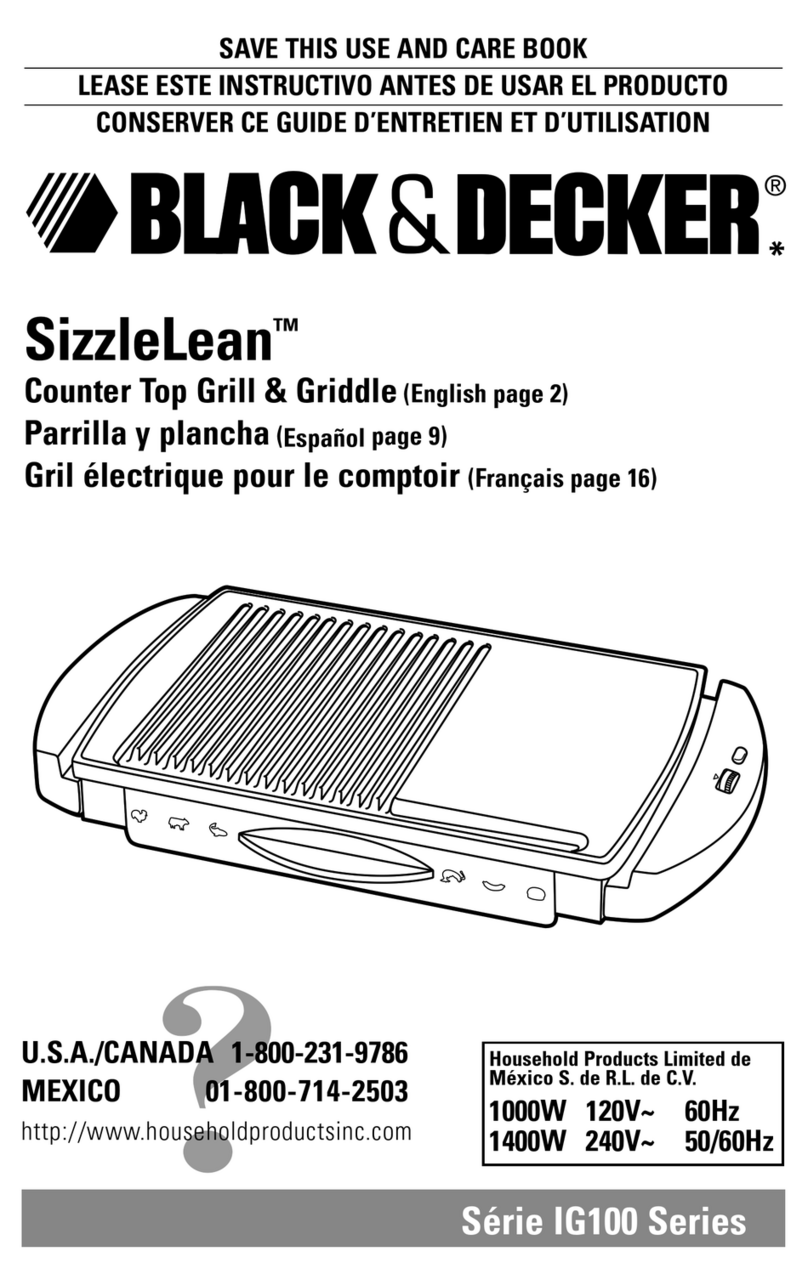 Black & Decker SizzleLean IG100 Series Installation instructions