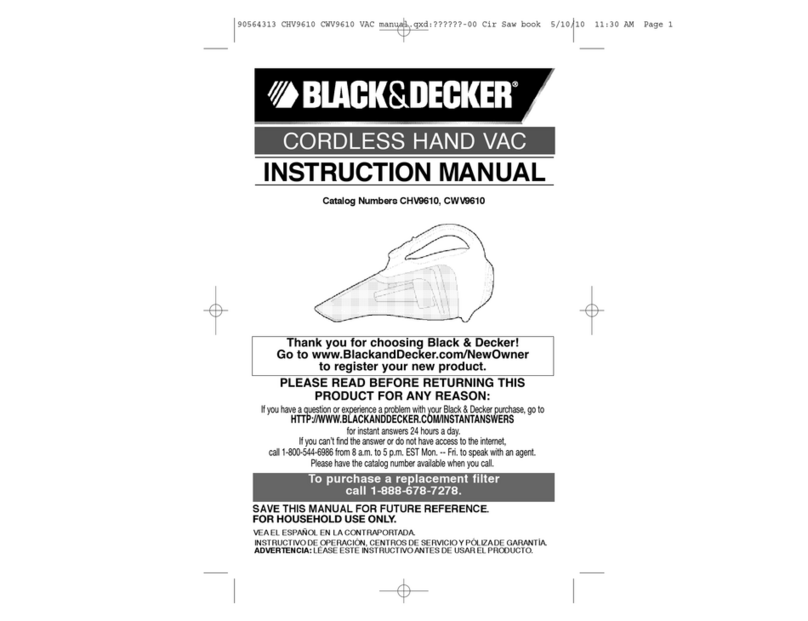 Black & Decker Dust Buster CHV9610 instruction manual