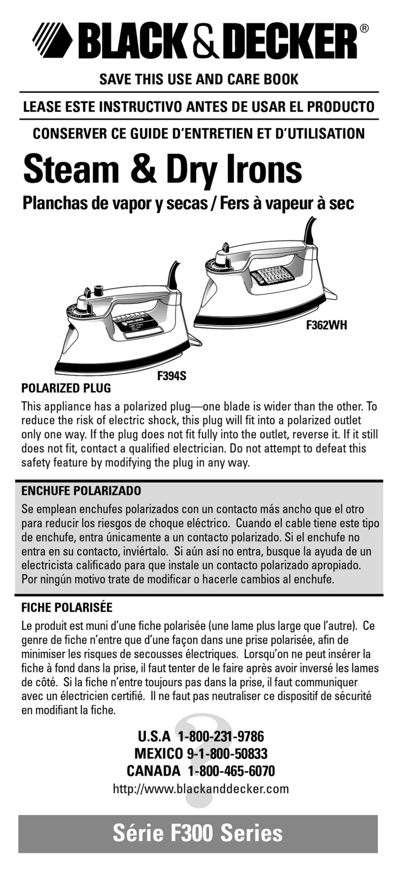 Black & Decker F394S Installation instructions