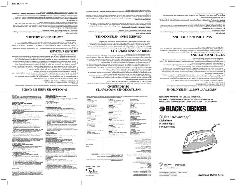 Black & Decker D2000 Series Installation instructions