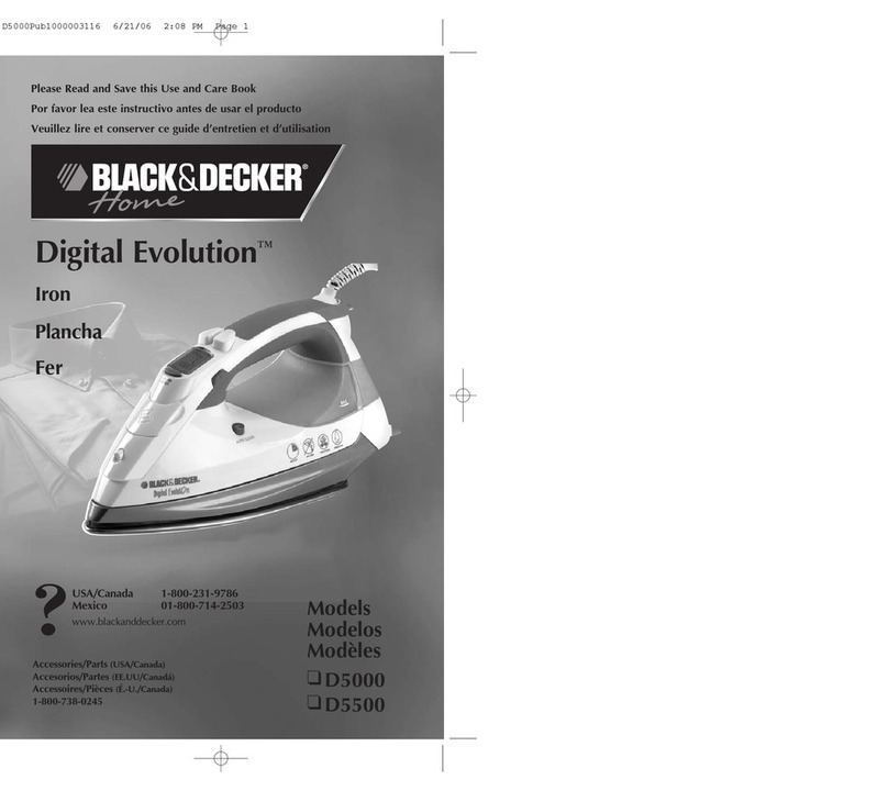 Black & Decker Digital Evolution D5000 Use and care book