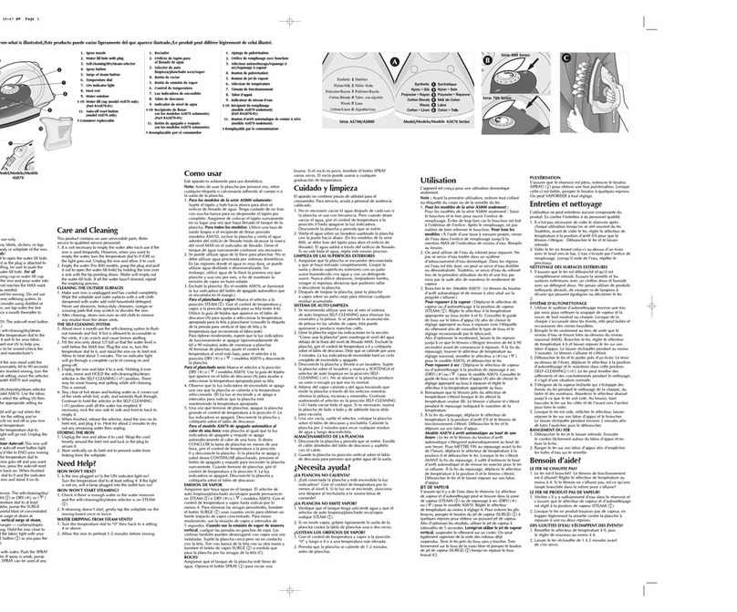Black & Decker AvantSteam AS700 Series Installation instructions Black & Decker AvantSteam AS700 Series Installation instructions