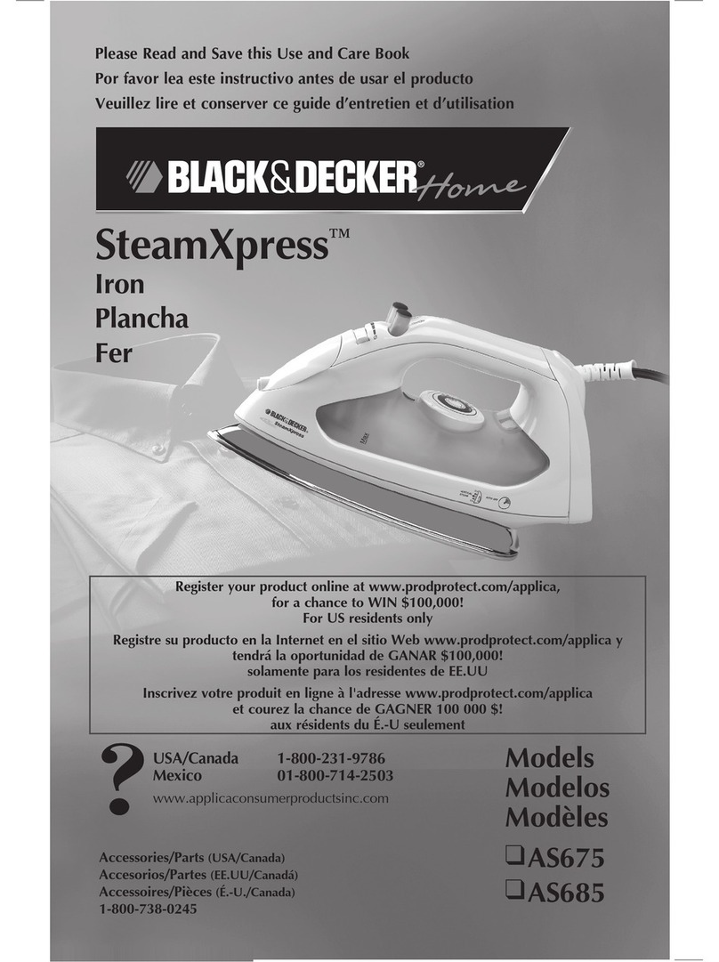 Black & Decker SteamXpress AS675 Installation instructions
