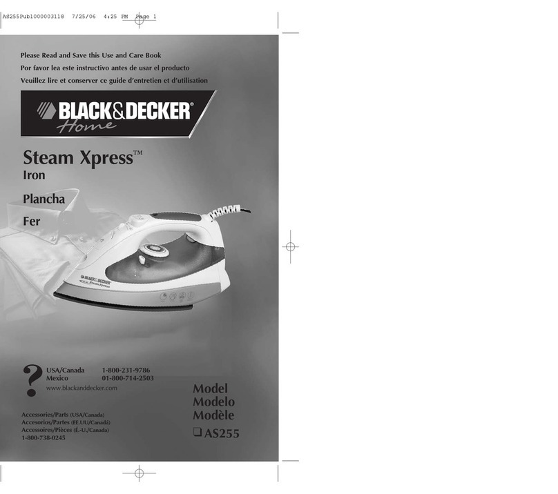 Black & Decker Steam Xpress AS255 Installation instructions