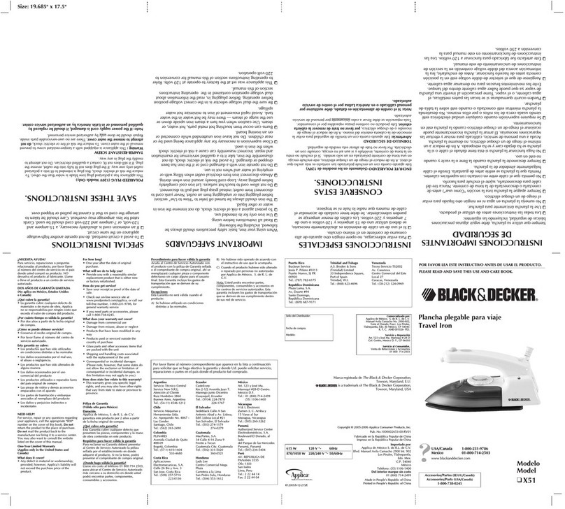 Black & Decker X51 Installation instructions