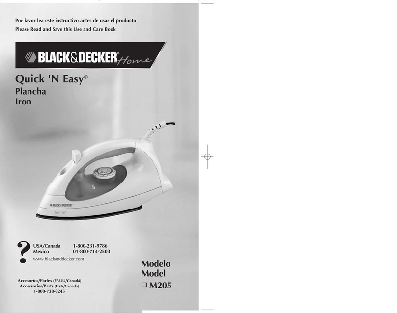 Black & Decker Quick 'N Easy M205 Use and care book