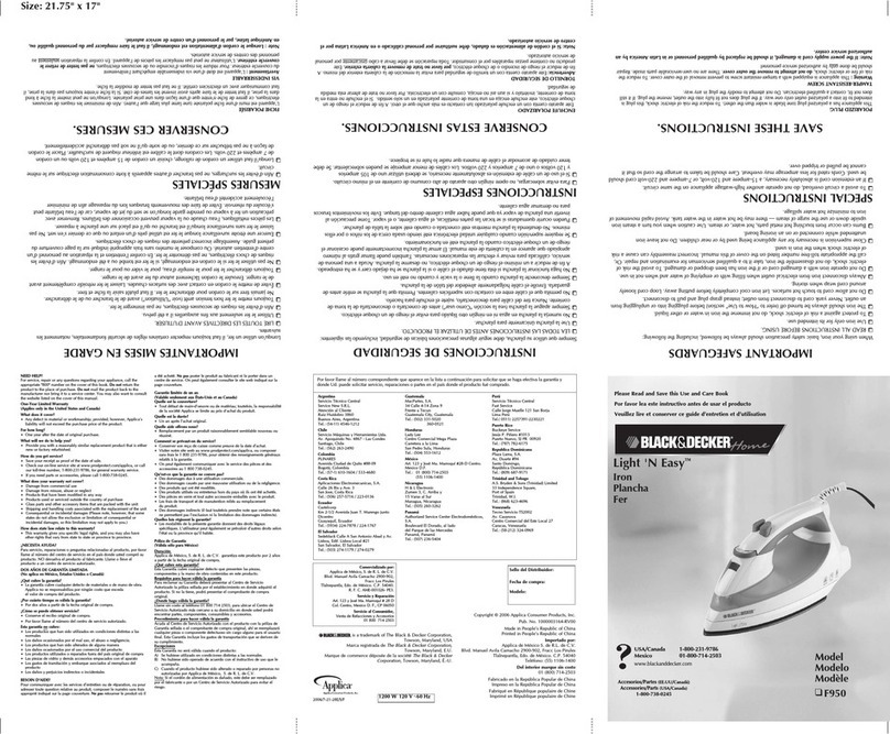 Black & Decker Light 'N Easy F950 User manual