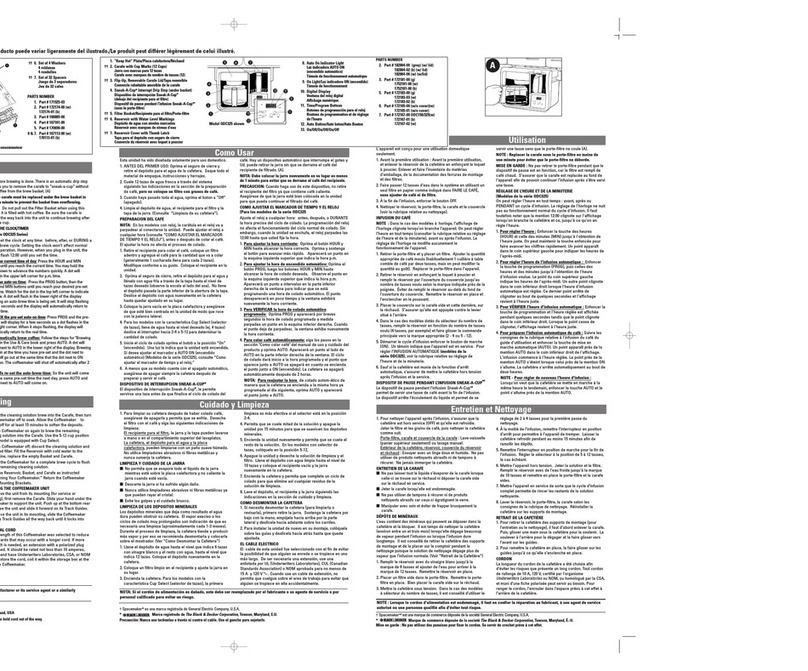 Black & Decker Spacemaker SDC740 Installation instructions