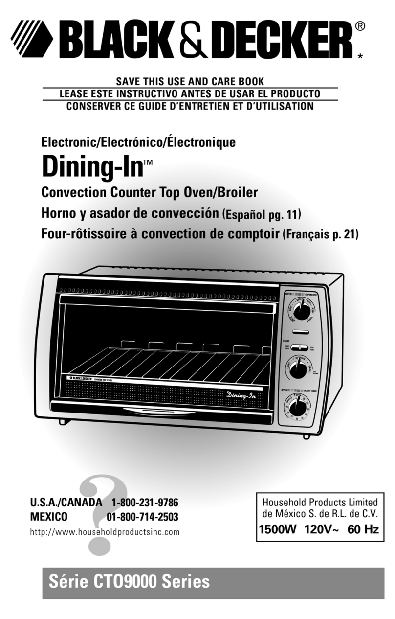 Black & Decker Dining-In CTO9000 Series Installation instructions