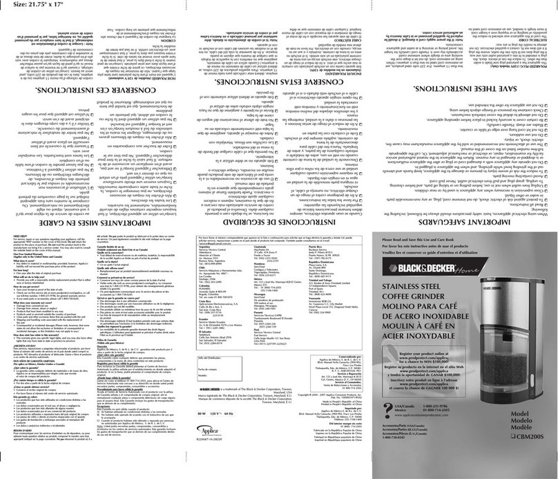 Black & Decker CBM200S Installation instructions