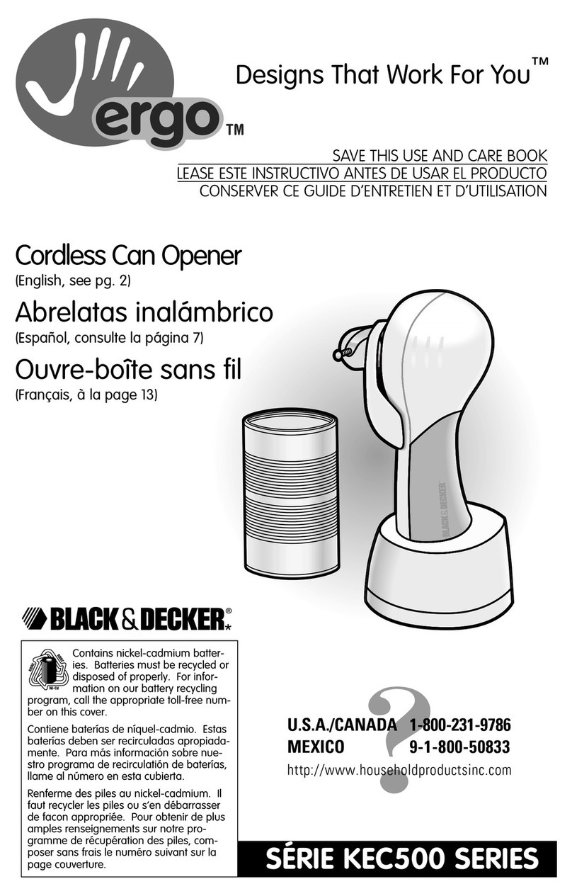 Black & Decker ergo KEC500 Series Installation instructions