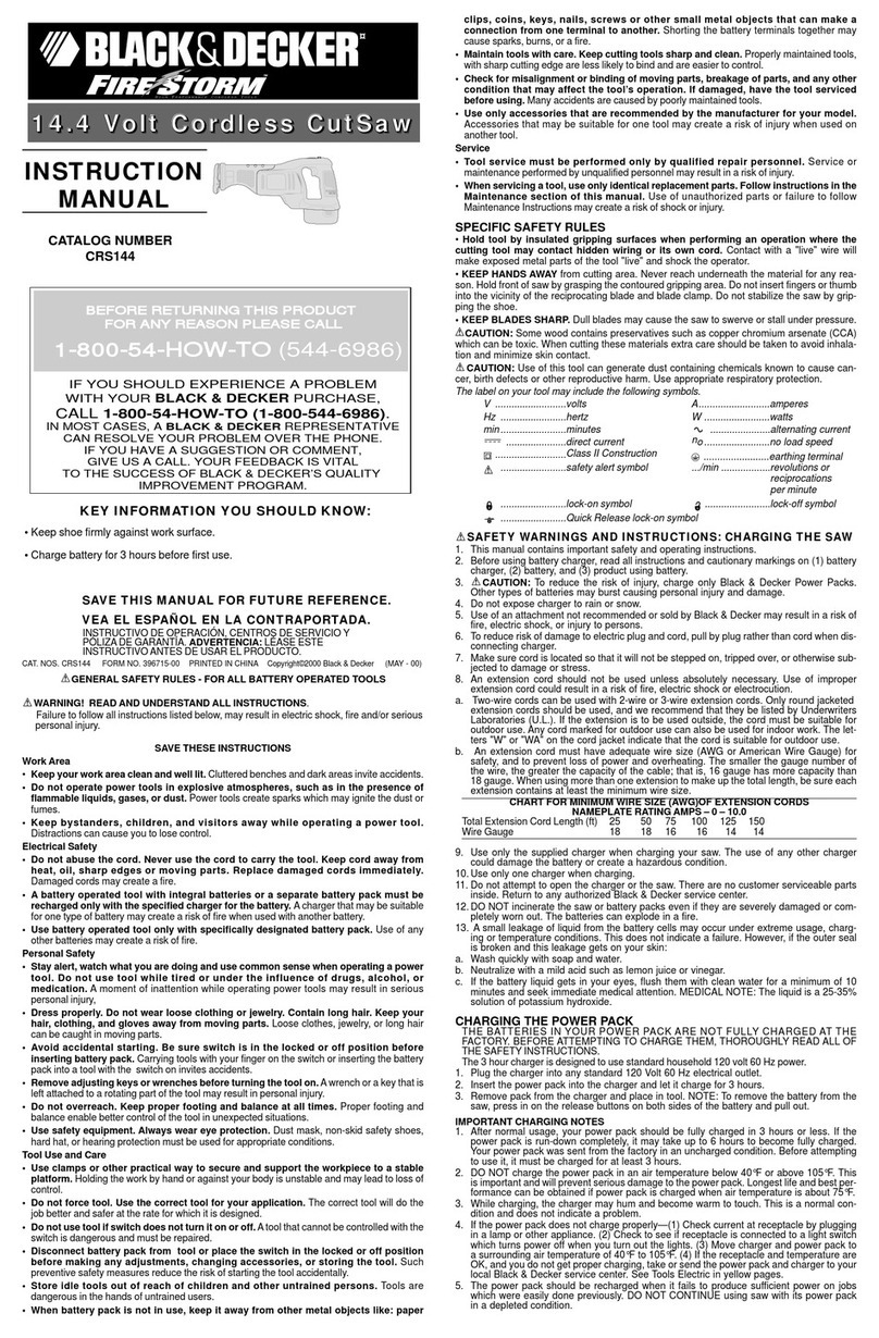 Black & Decker FIRESTORM CRS144 User manual