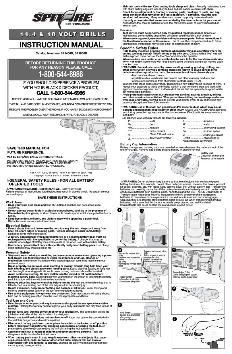 Black & Decker Spitfire SP1400D User manual