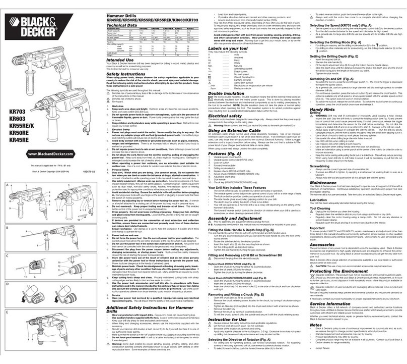 Black & Decker KR603 User manual