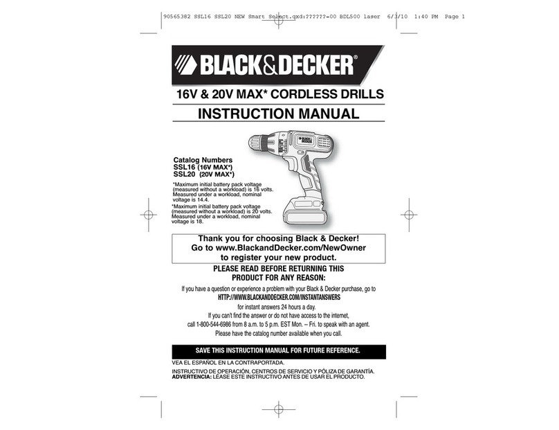 Black & Decker SSL16 User manual