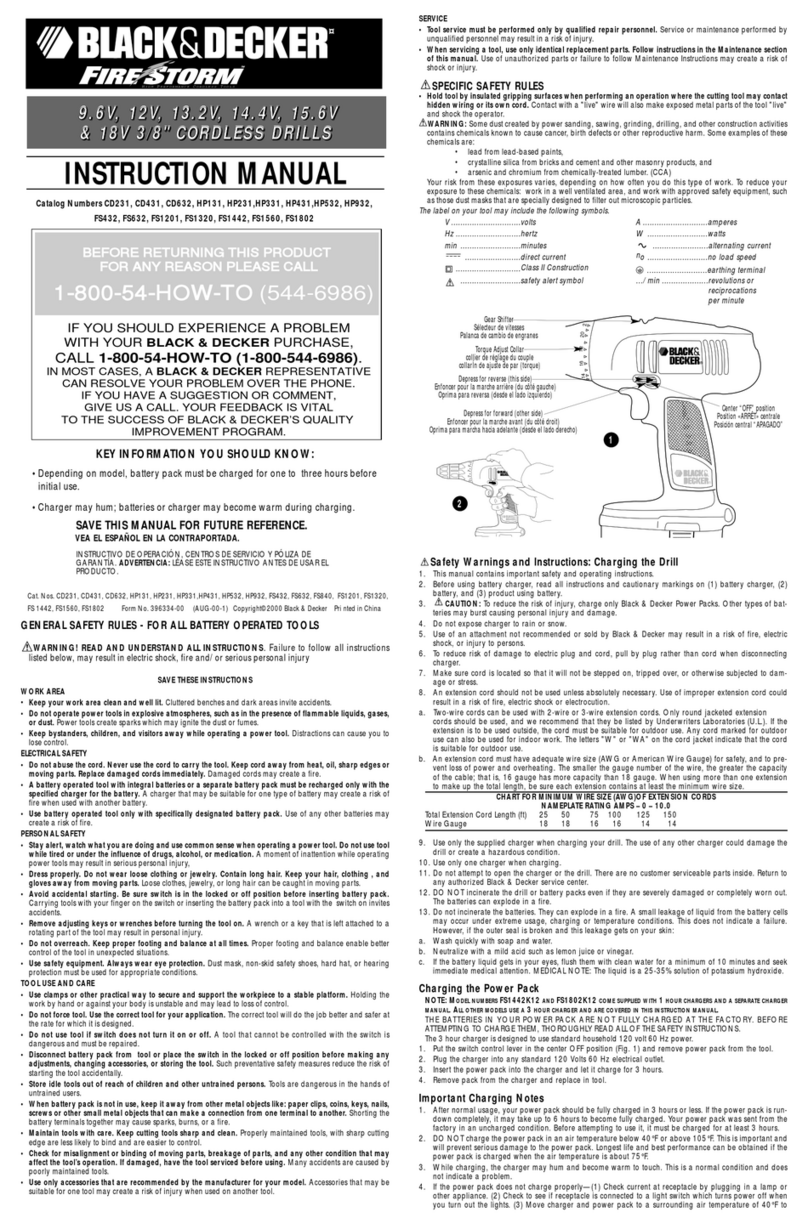 Black & Decker Fire Storm CD632 User manual