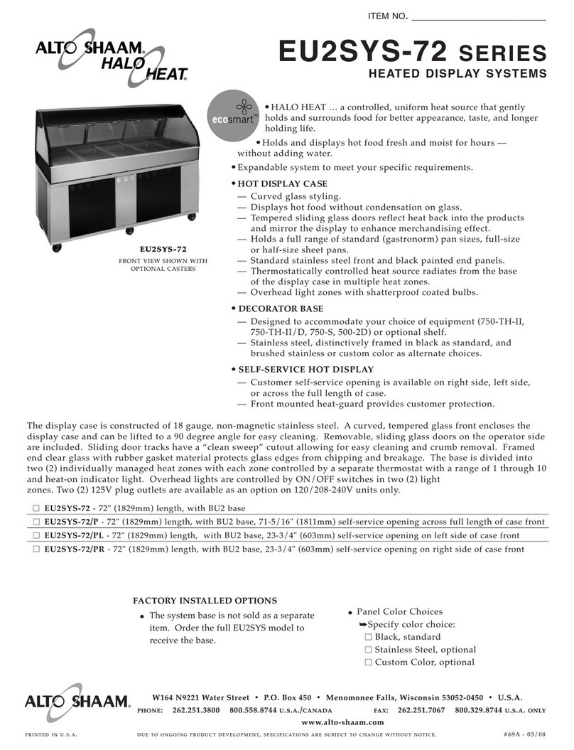 Alto-Shaam HALO HEAT EU2SYS-72/P Specification sheet