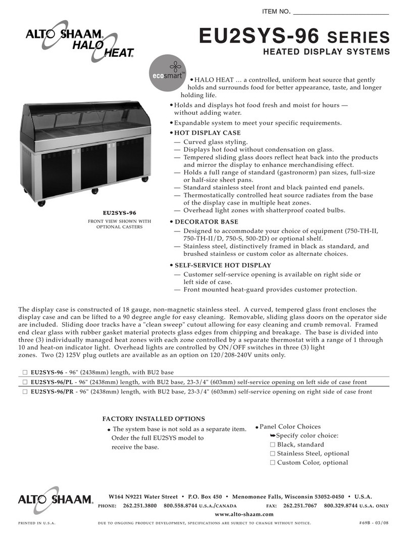 Alto-Shaam HALO HEAT EU2SYS-96 Specification sheet Alto-Shaam HALO HEAT EU2SYS-96 Specification sheet