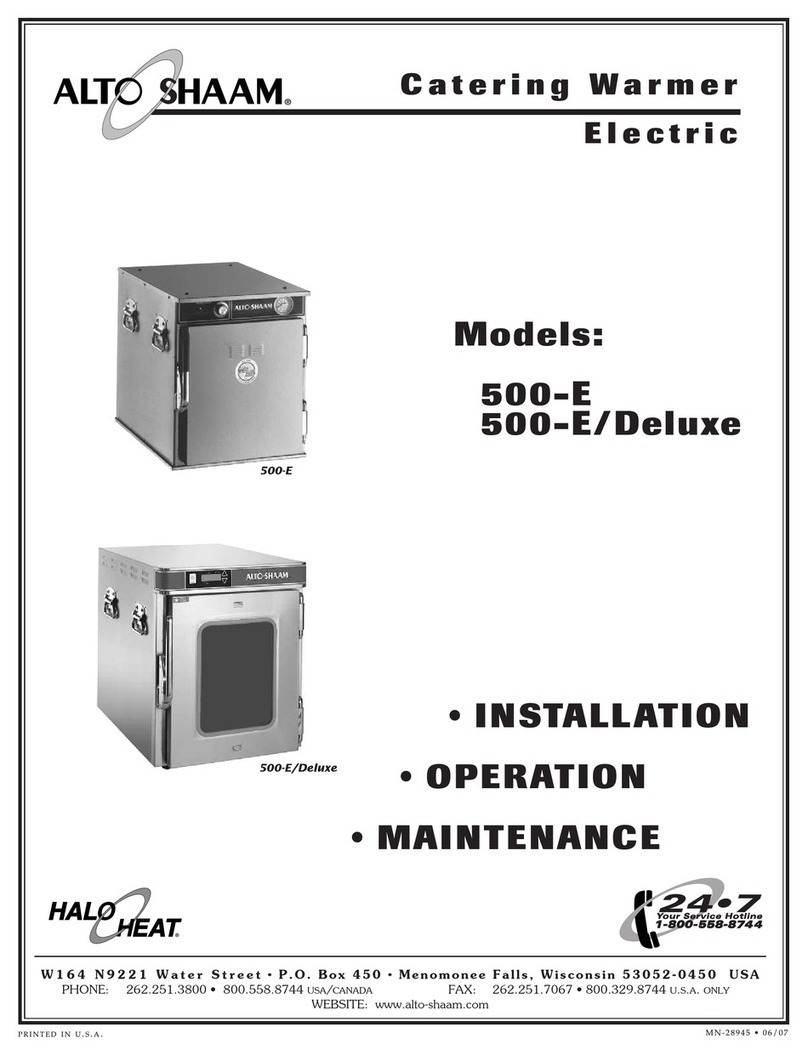 Alto-Shaam 500-E/Deluxe Installation, operation and maintenance manual