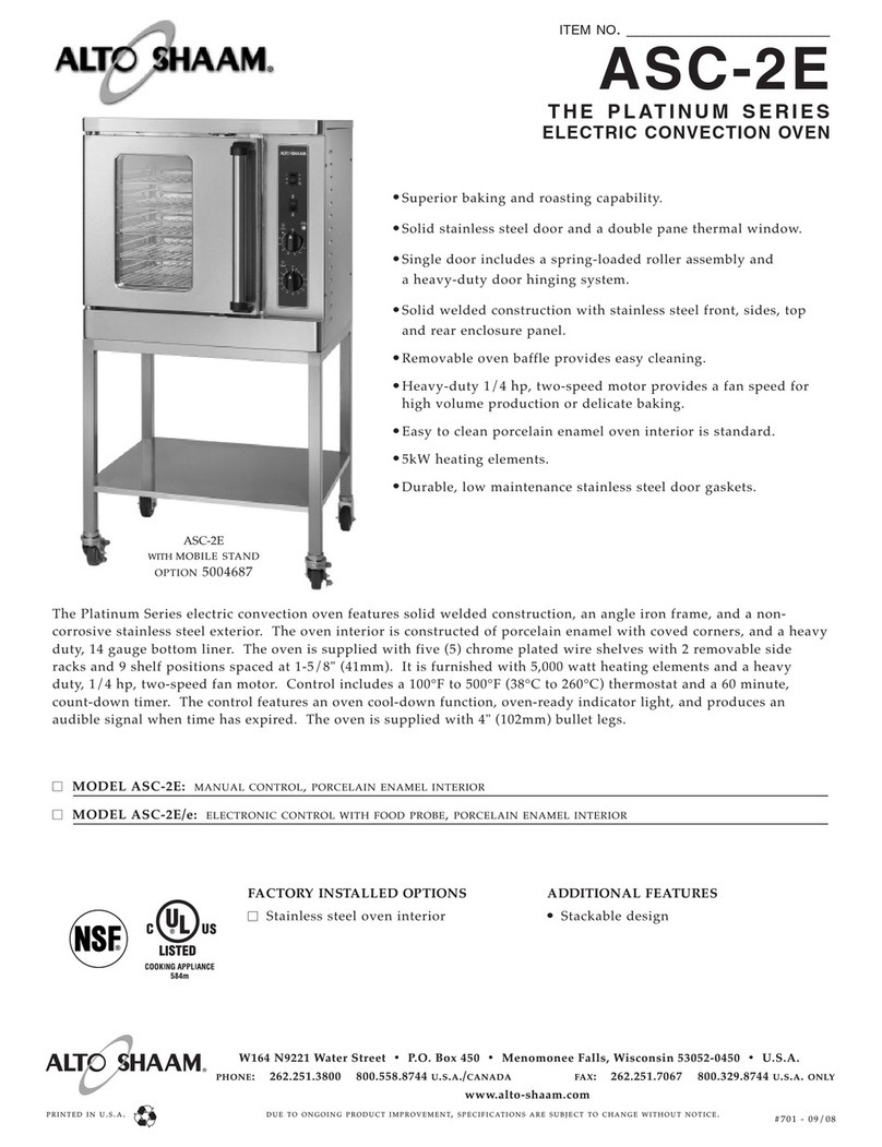 Alto-Shaam PLATINUM ASC-2E Specification sheet