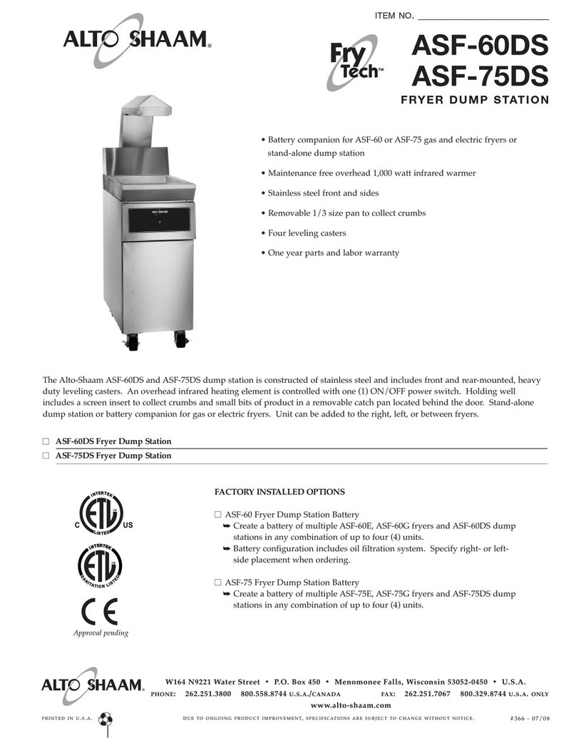 Alto-Shaam Fry Tech ASF-60DS User manual