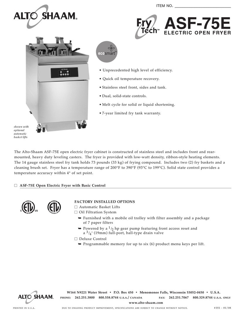 Alto-Shaam FryTech ASF-75E User manual