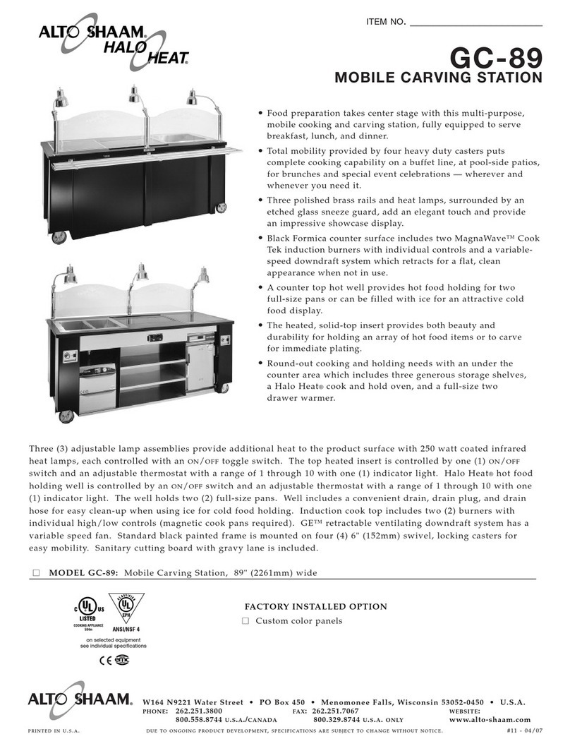 Alto-Shaam Mobile Carving Station GC-89 Specification sheet Alto-Shaam Mobile Carving Station GC-89 Specification sheet