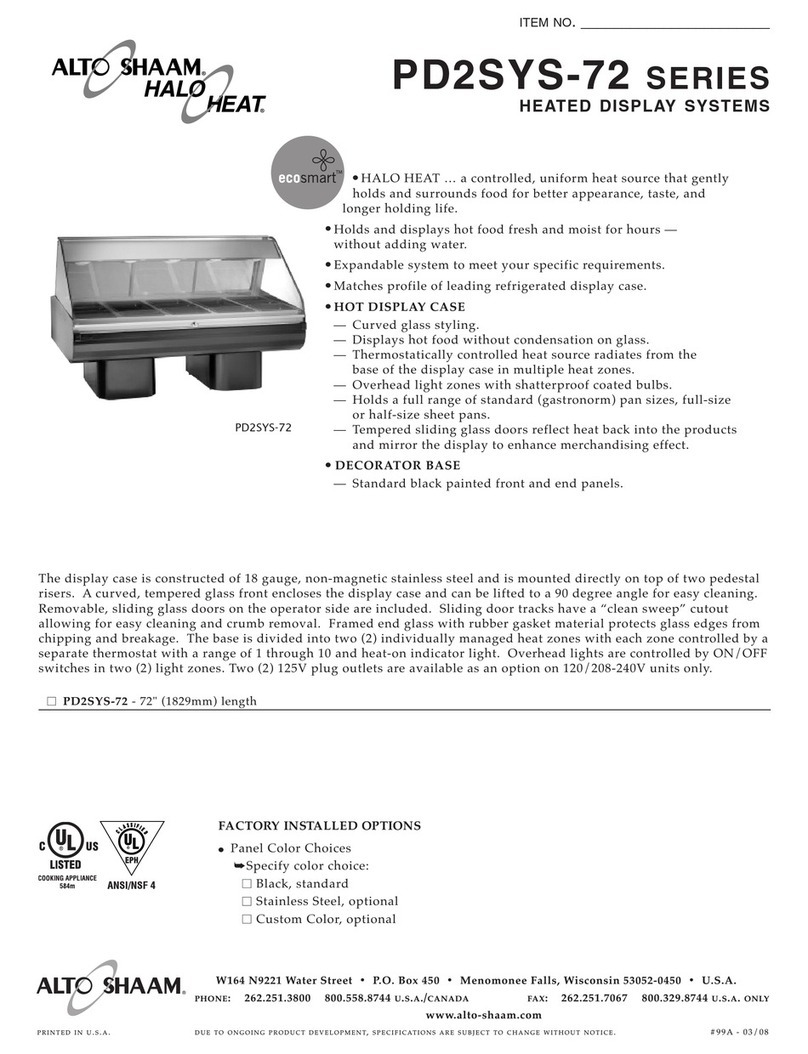 Alto-Shaam Heated Display Systems PD2SYS-72 User manual