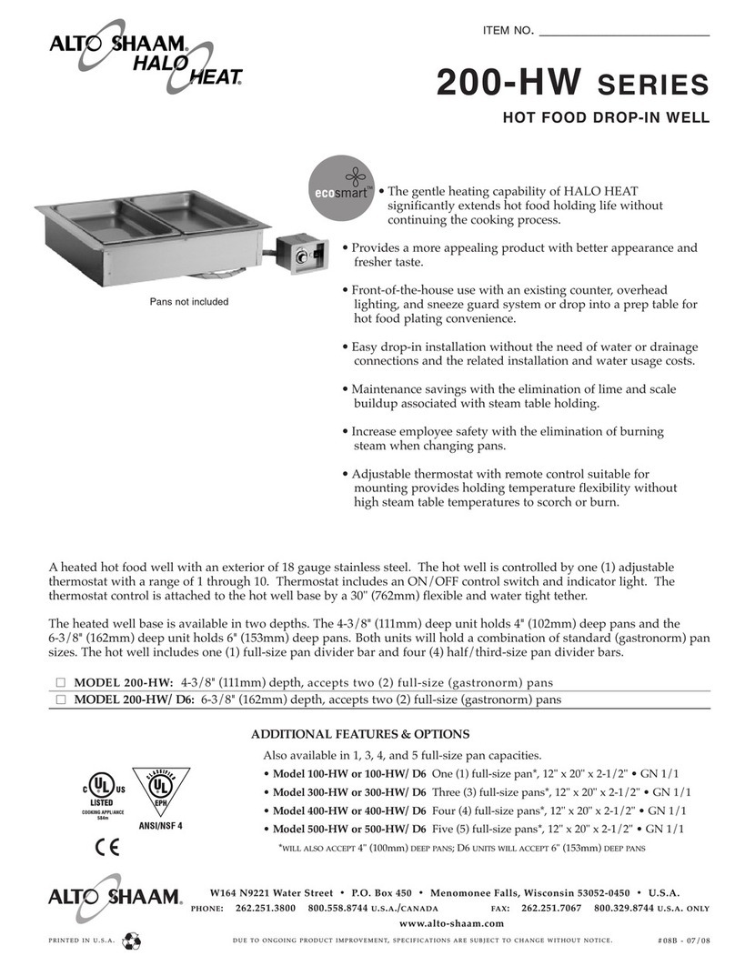 Alto-Shaam Halo Heat 200-HW Specification sheet