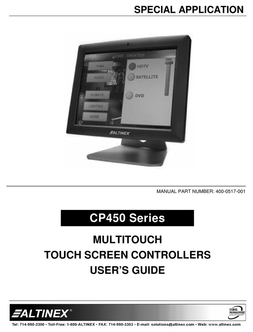 Altinex Touch Screen Controllers CP450 Series user guide