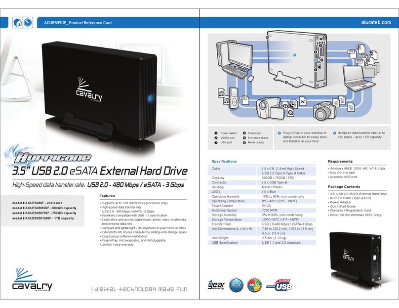 Aluratek Cavalry ACUES3501000F product reference card