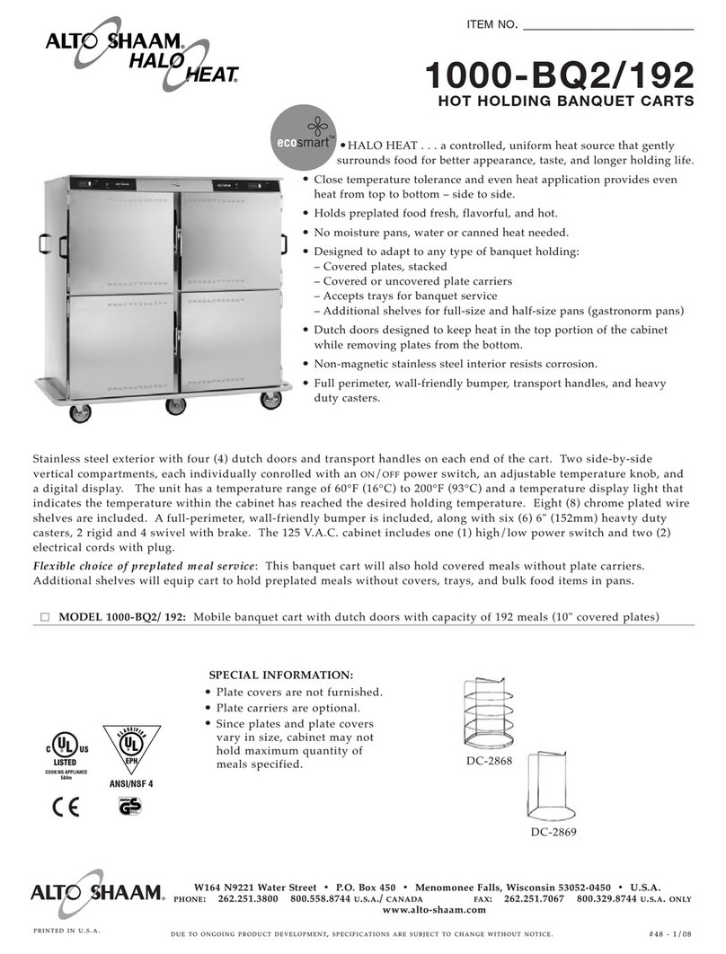 Alto-Shaam 1000-BQ2/192 Specification sheet