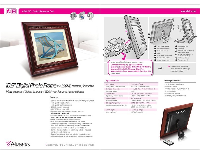 Aluratek ADMPF110 Parts list manual