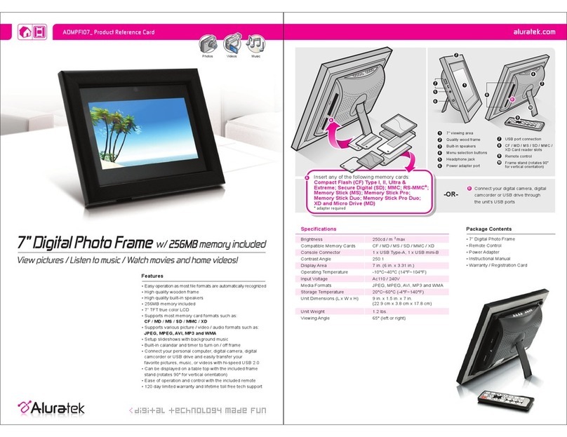 Aluratek ADMPF107 Parts list manual