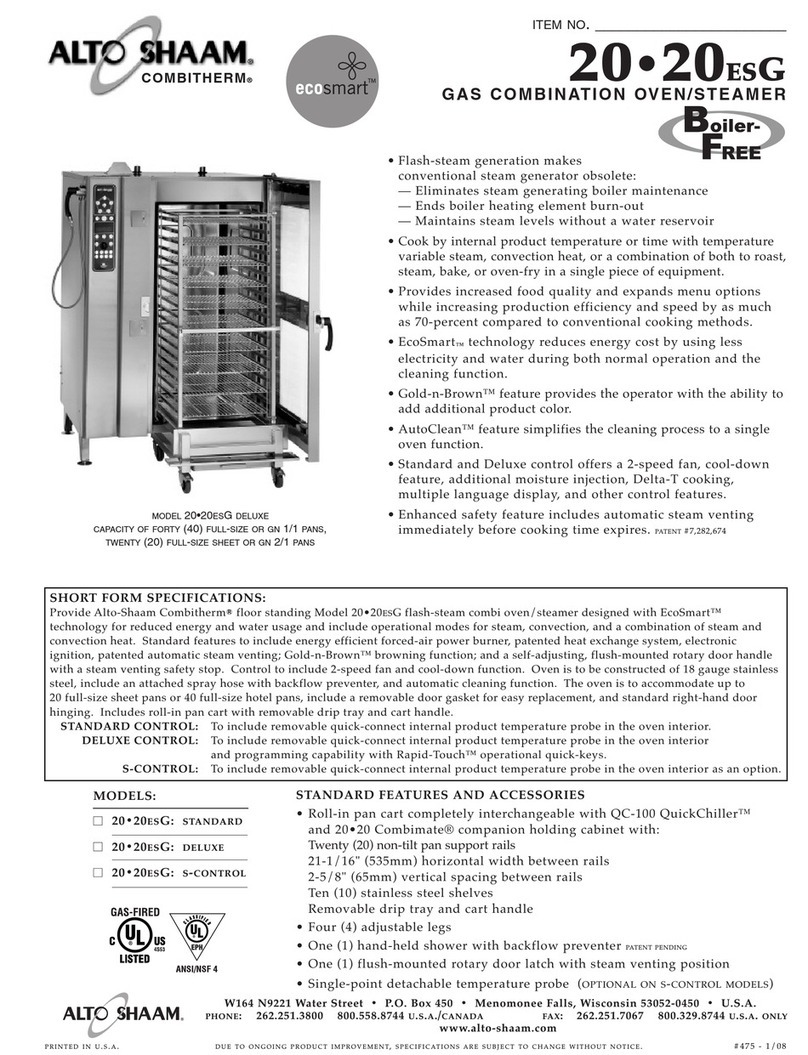 Alto-Shaam COMBITOUCH SERIES 20 20ESG User manual Alto-Shaam COMBITOUCH SERIES 20 20ESG User manual