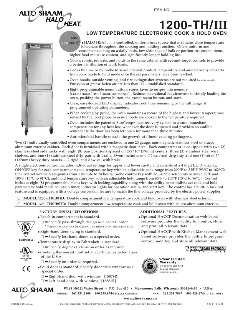 Alto-Shaam Halo Heat 1200-TH/III/HD User manual