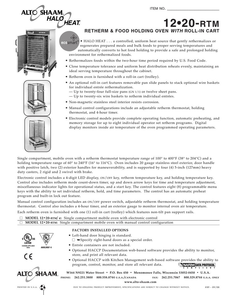 Alto-Shaam 12-20 RTM Specifications