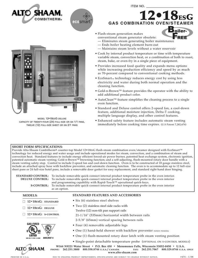 Alto-Shaam COMBITOUCH SERIES 12 18ESG User manual